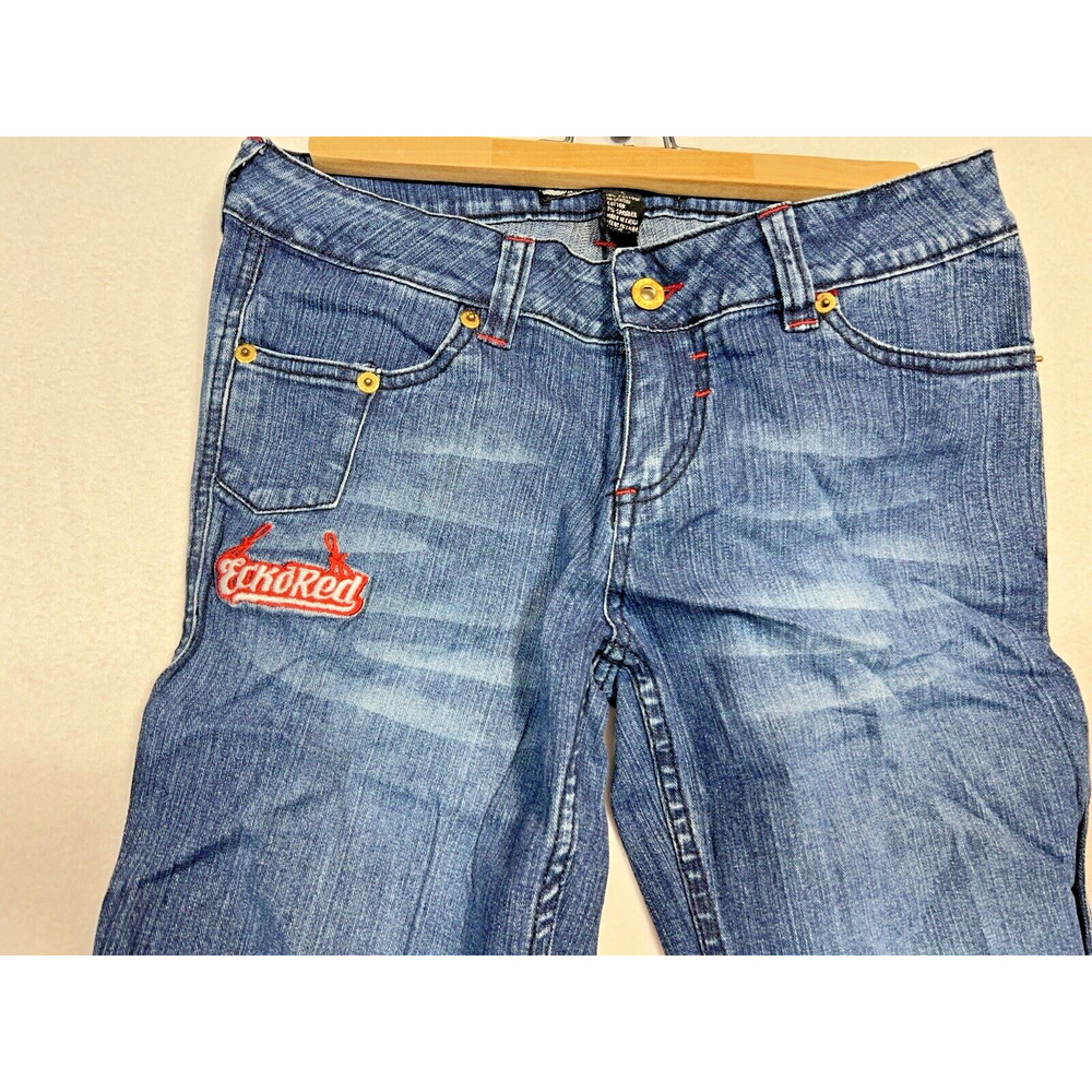 Women’s Ecko Red Denim jeans size 5 Y2K‎ Vintage Logo Patch Straight Leg Jeans - Picture 3 of 6